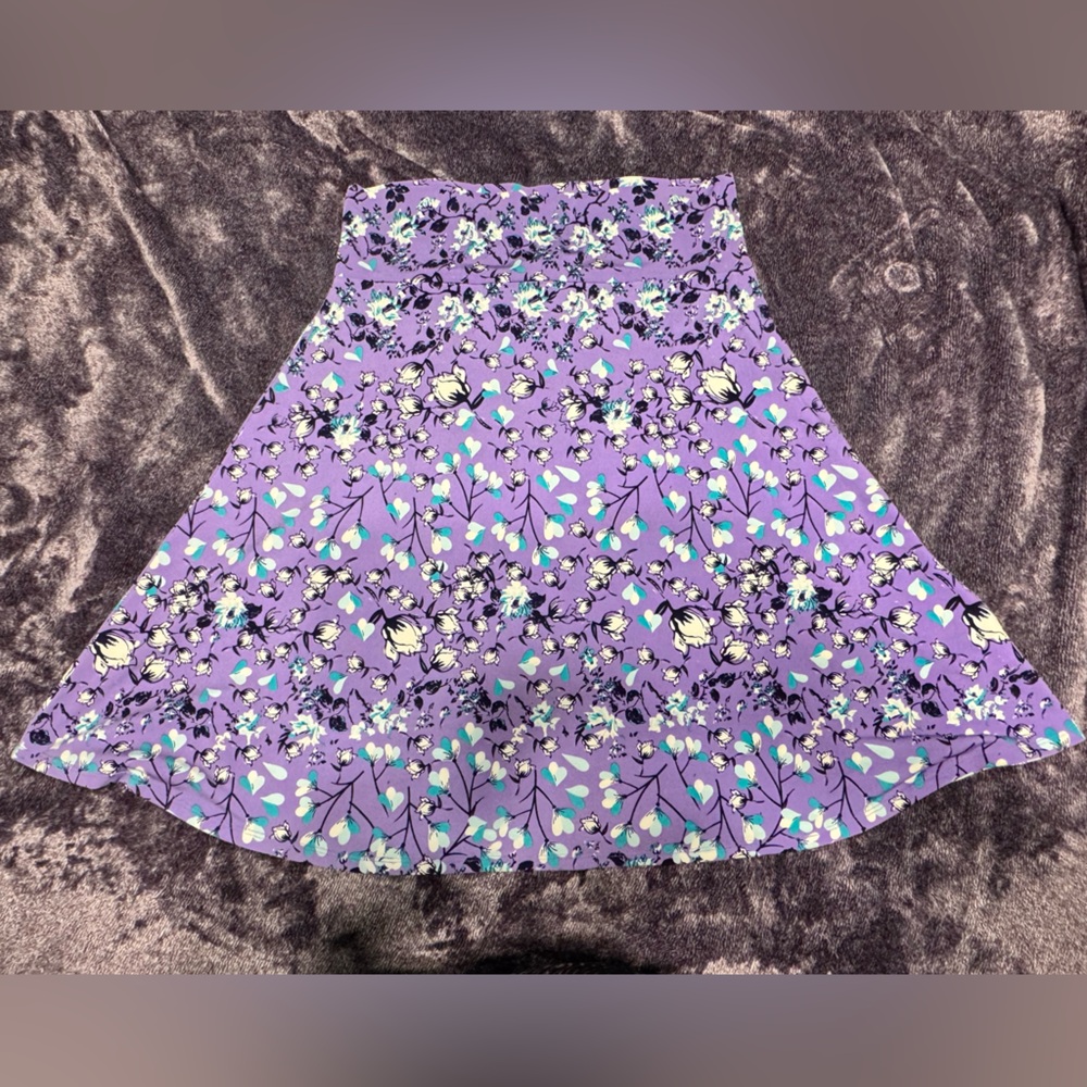 LuLaRoe Purple Floral Azure Skirt - 2XL